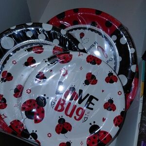 Ladybug Party Plates Set - Red and Black